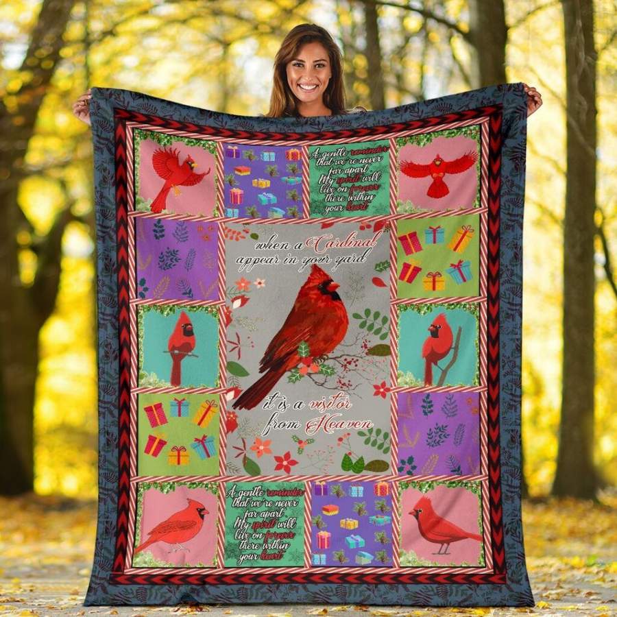 Red Cardinal Bird Blanket Gifts For Animal Lovers – Custom Blanket / Personalized Blankets / Photo Blanket – Fleece Blanket / Sherpa Blanket