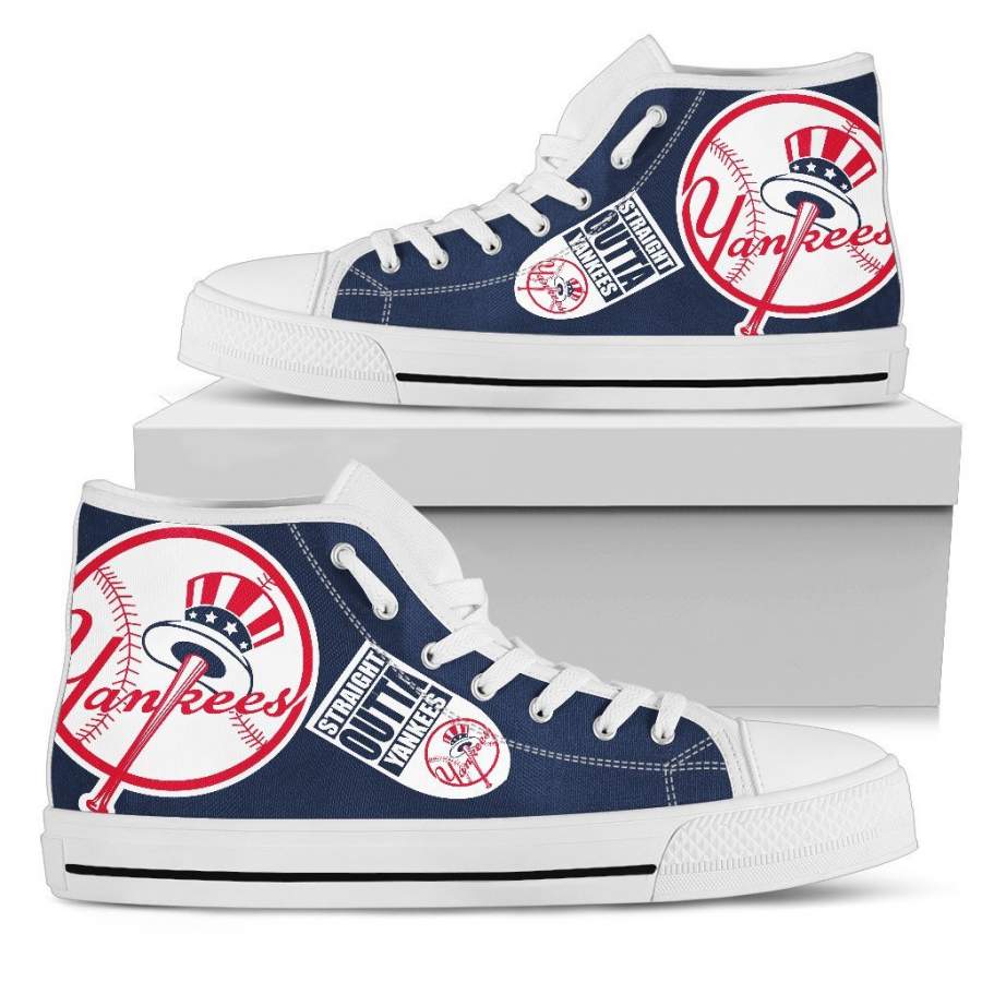 Straight Outta New York Yankees High Top Shoes - GoSportPrint