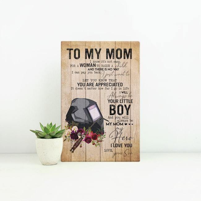 [Personalized Name] I Will Always Your Little Boy Quote Gift For Mom – Gift For Mother’S Day, Gift For Home Decor For Family – Matte Canvas