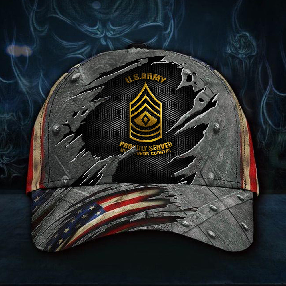 US Army Proudly Served 3D Hat Veteran Logo Core Values Cap For Men ...