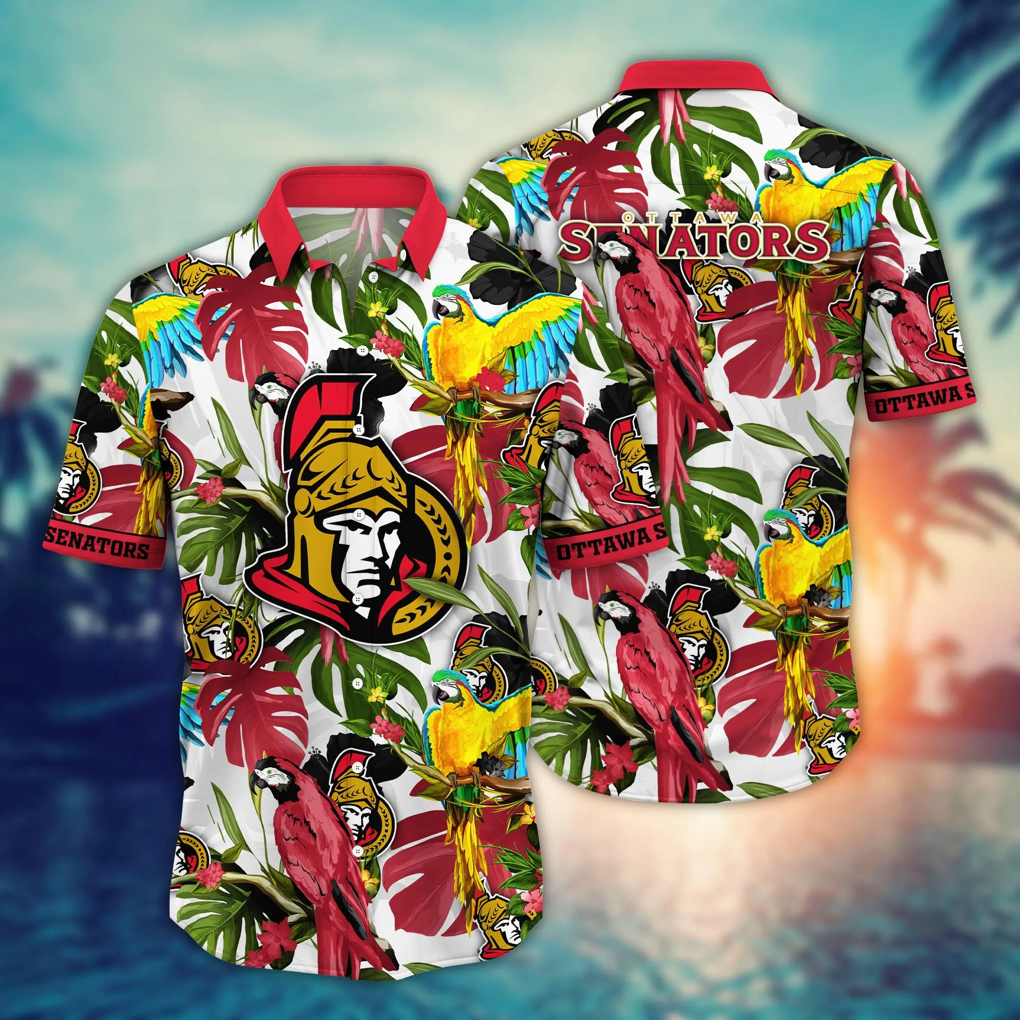 Ottawa Senators Nhl Hawaiian Shirt Lush Greenerytime Aloha Shirt