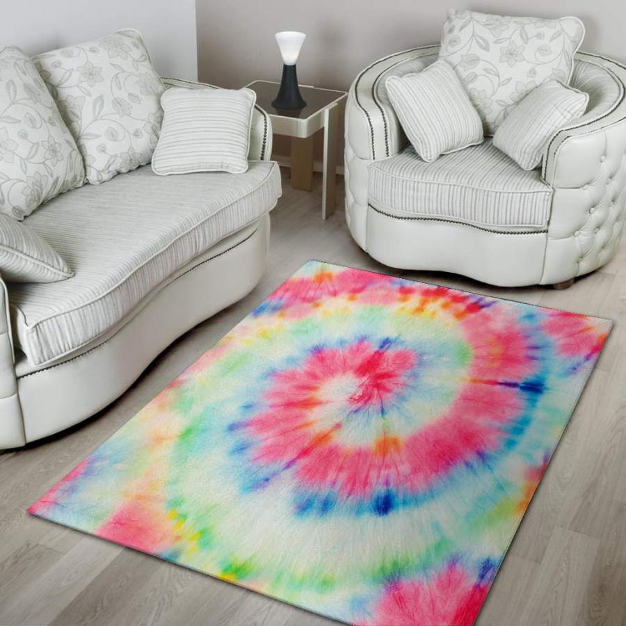 Rainbow Tie Dye Area Rug