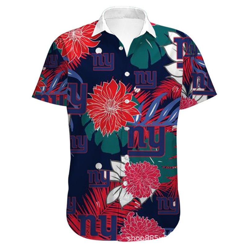 New York Giants Hawaiian Shirt Flower Summer 2022 Gift For Fans