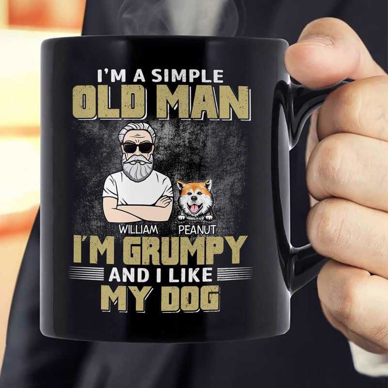 Simple Old Man Like Dogs Personalized Mug