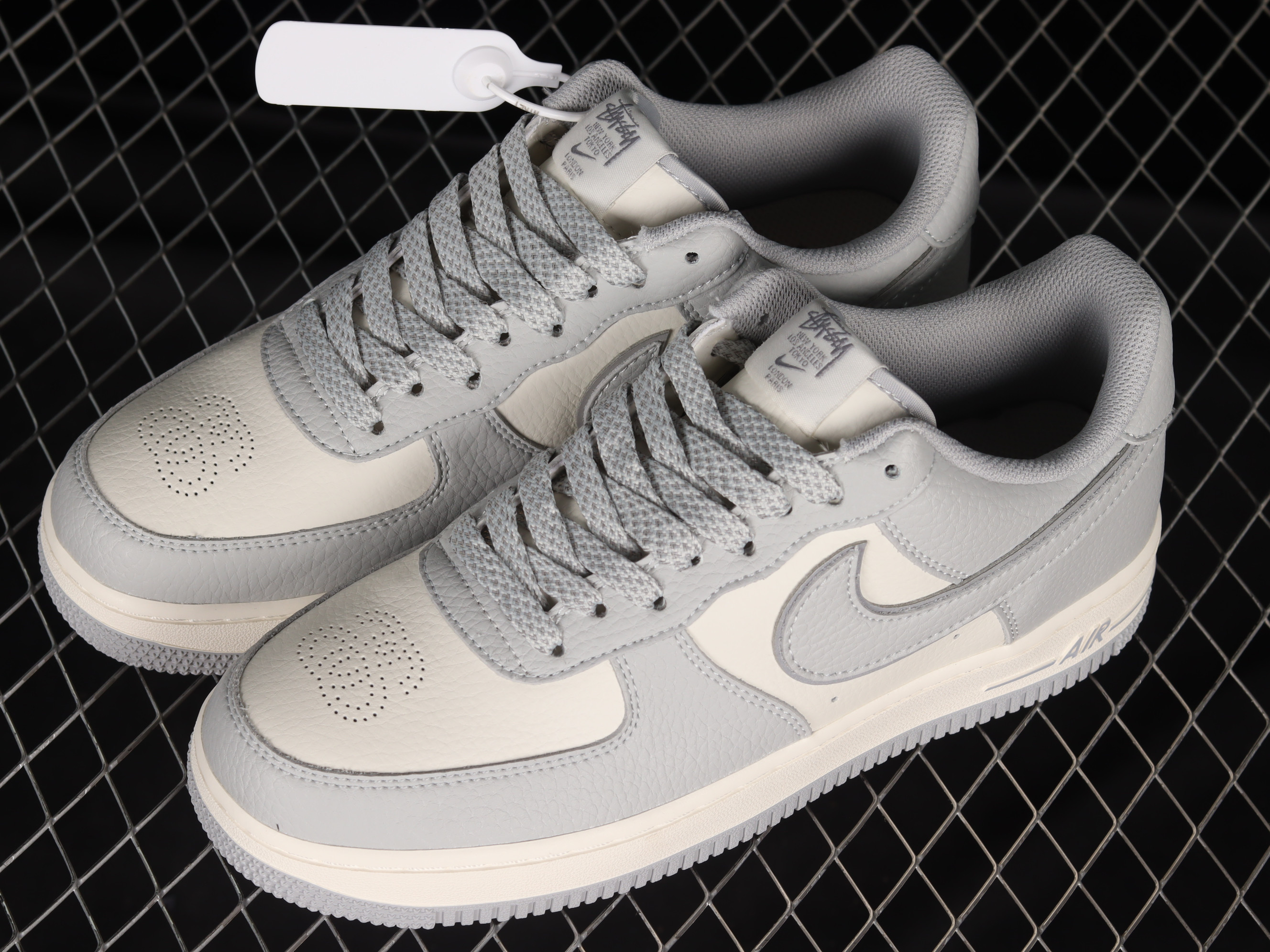 Nike Air Force 1 07 Low Light Grey Rice White Shoes Sneakers SNK692381795