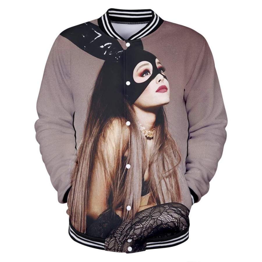 Ariana Grande Fashion Long Sleeve Sweatshirt Print Casual Baseball Shirt For Adult