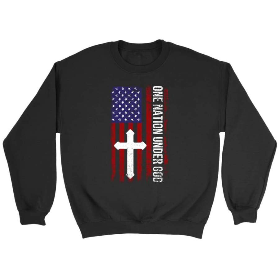 One nation under God American flag sweatshirt