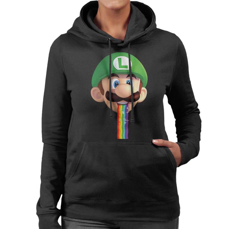 Super Mario Luigi Puking Rainbow Snapchat Filter Women’s Hooded Sweatshirt