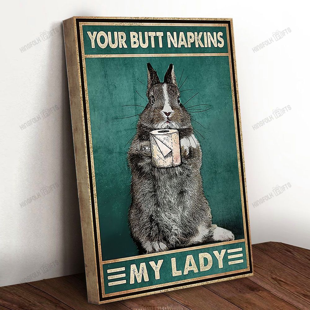 Rabbit My Lady Bathroom Canvas Poster Wall Art, Poster Print, Canvas Print Wall Decor