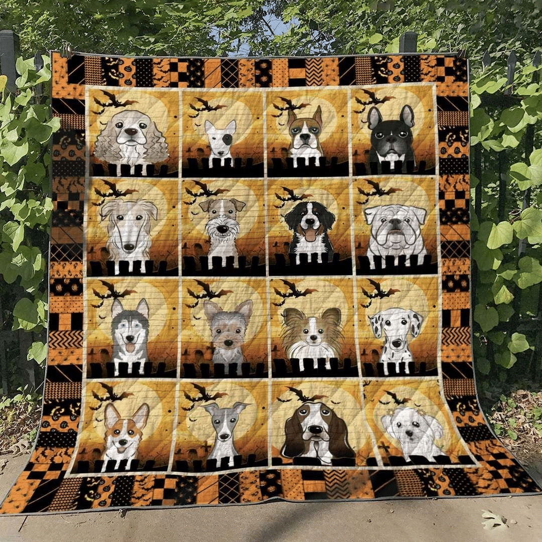 Halloween Quilt Blanket, Dog Halloween Blanket