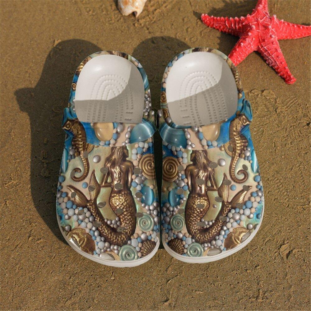 Mermaid Personalized Clog, Custom Name, Text, Color, Number Fashion Style For Women, Men, Kid, Print 3D Mermaid Mythology