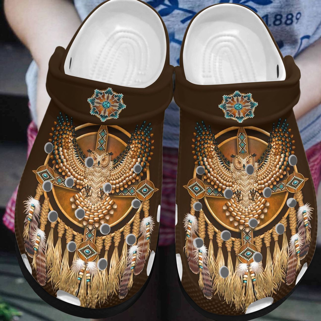 Native American Personalized Clog, Custom Name, Text, Color, Number Fashion Style For Women, Men, Kid, Print 3D Native American Owl