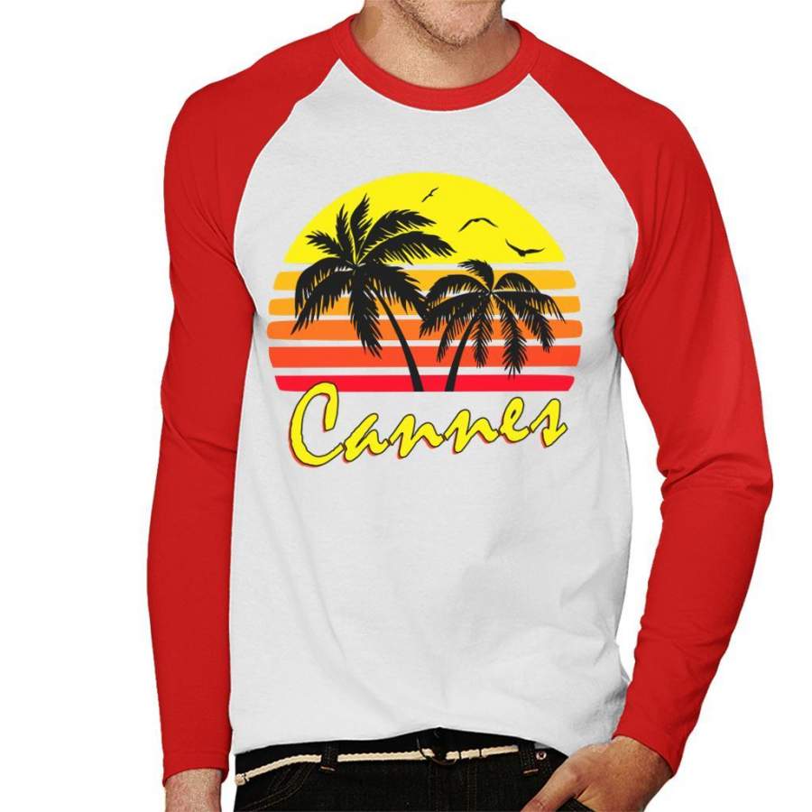 Cannes Vintage Sun Men’s Baseball Long Sleeved T-Shirt