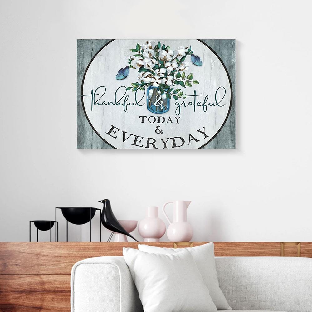 Canvas Wall Art Flower Thankful And Grateful Today And Everyday Wall Art Canvas Wall Art Home Decor