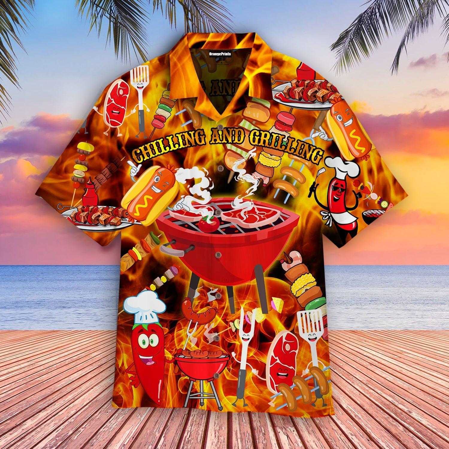 Chilling And Grilling Bbq Hawaii Aloha Hawaii Shirt For Men Women Ha27963