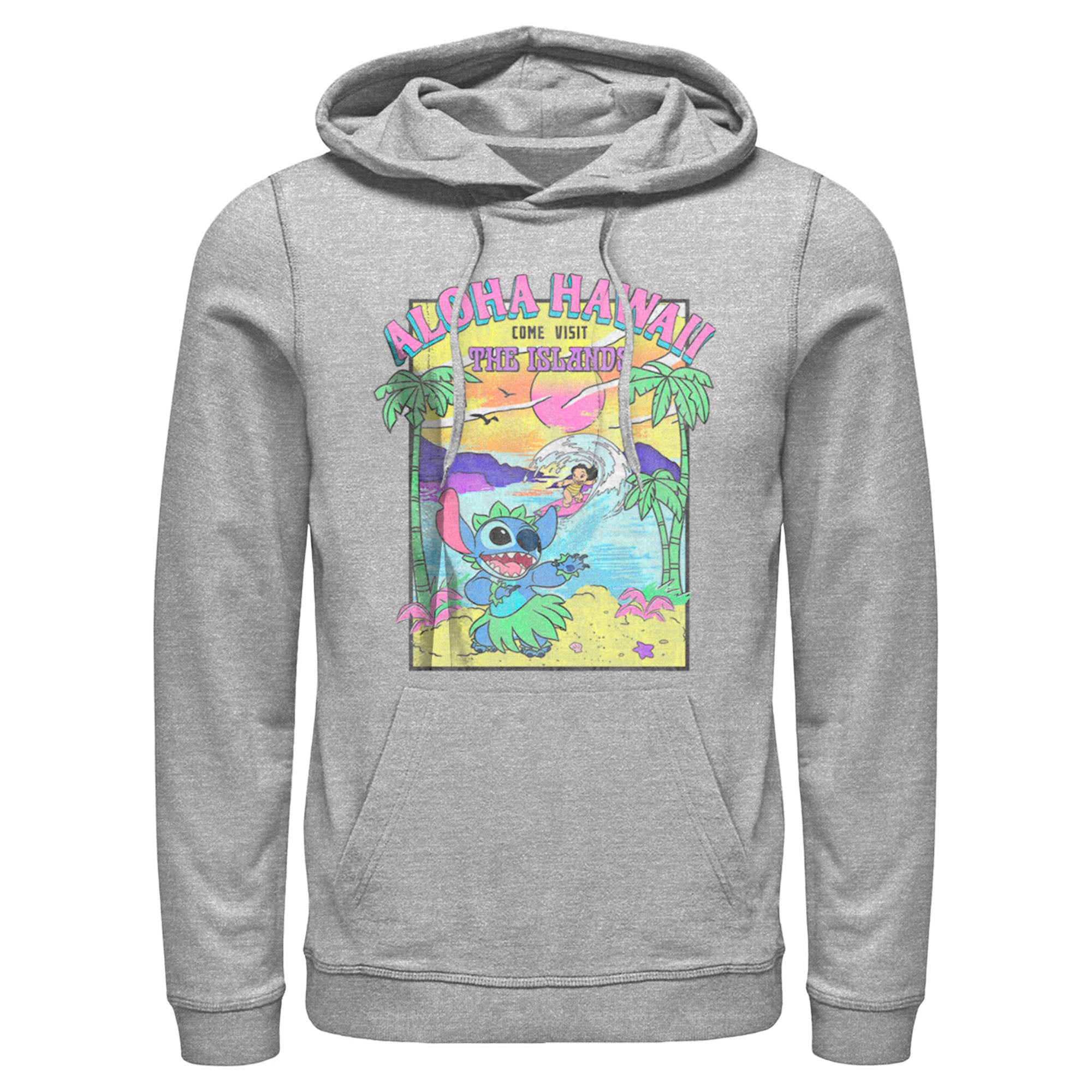 Men’S Lilo & Stitch Aloha Hawaii Come Visit The Islands Pull Over Hoodie