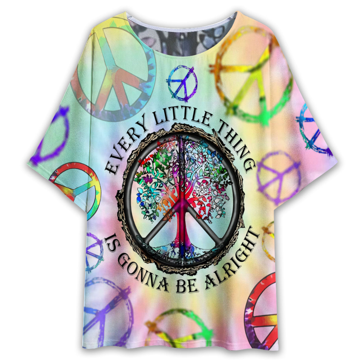 Hippie Every Little Thing Is Gonna Be Alright – Women’S T-Shirt With Bat Sleeve