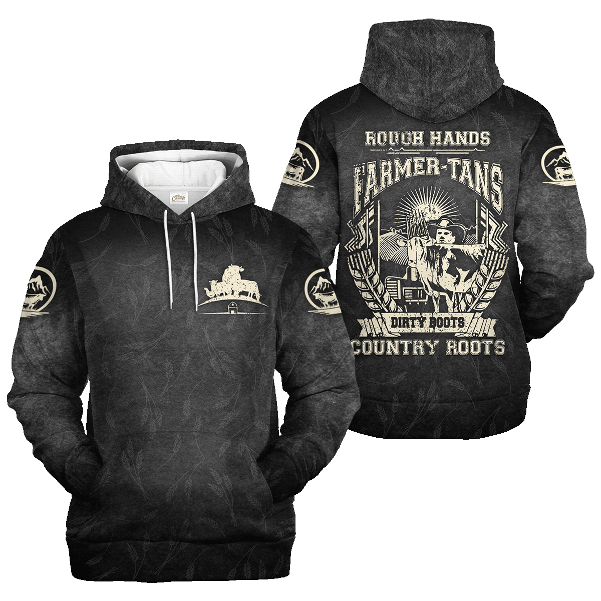 3D Print Black Country Roots Hoodie, Farmer Tans Hoodie For Men Women