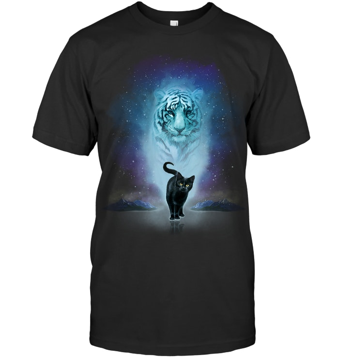 Cat Tiger In Beautiful Night 3D Printed Cool T-Shirt