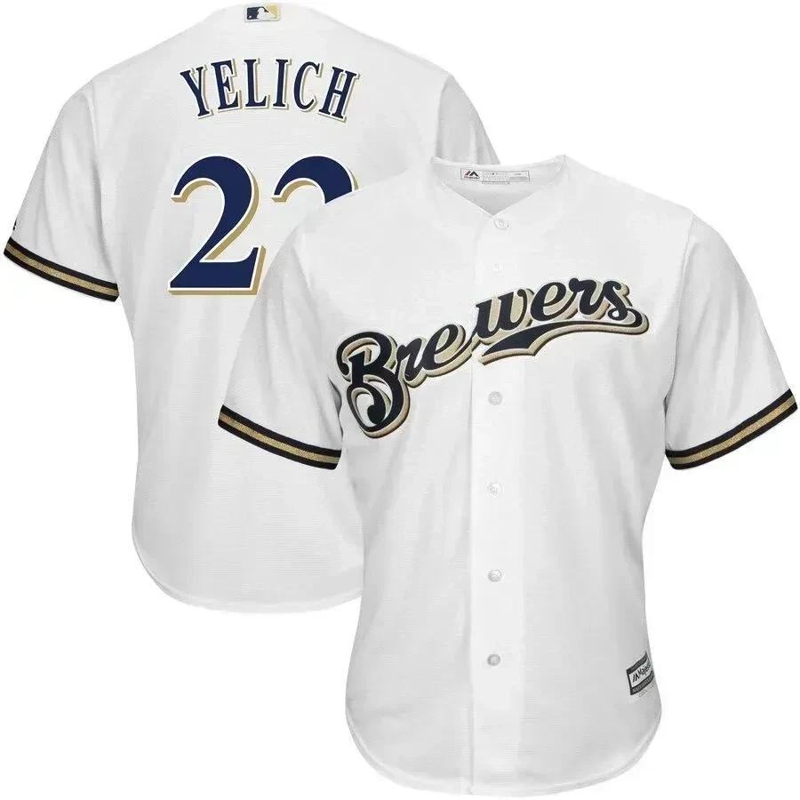 Christian Yelich Milwaukee Brewers Big And Tall Home Cool Base Player Jersey – White