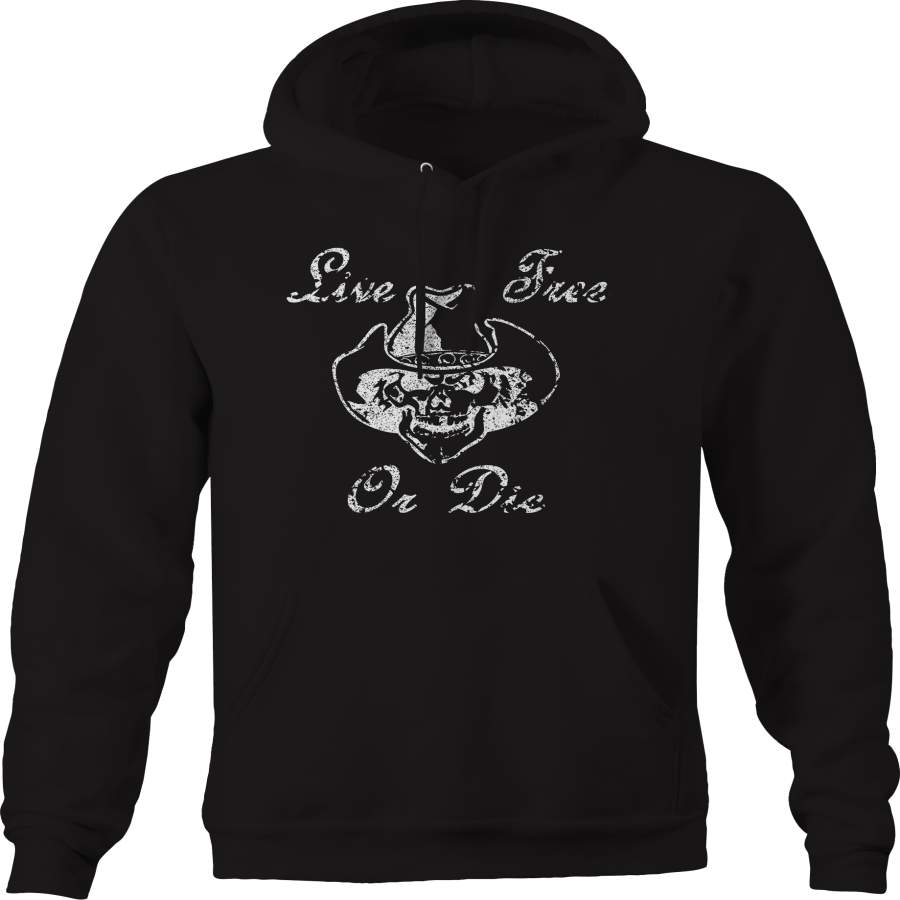 Live Free Or Die Gun Rights Cowboy SkullMolon Labe  Hoodie