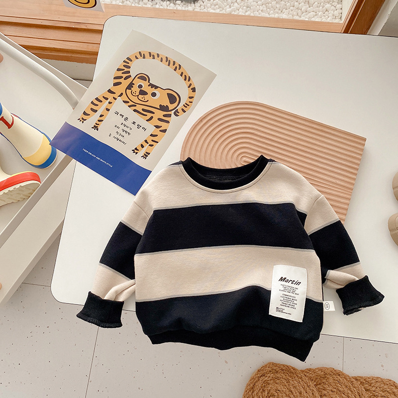 Spring Autumn kids sweatshirts boys striped hoodies fashion girls cotton loose sweatshirt Kids pullovers alx