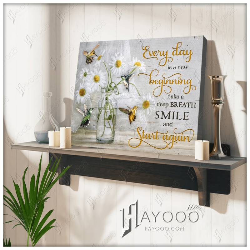 Every day is a new beginning hummingbird poster poster 3332203076