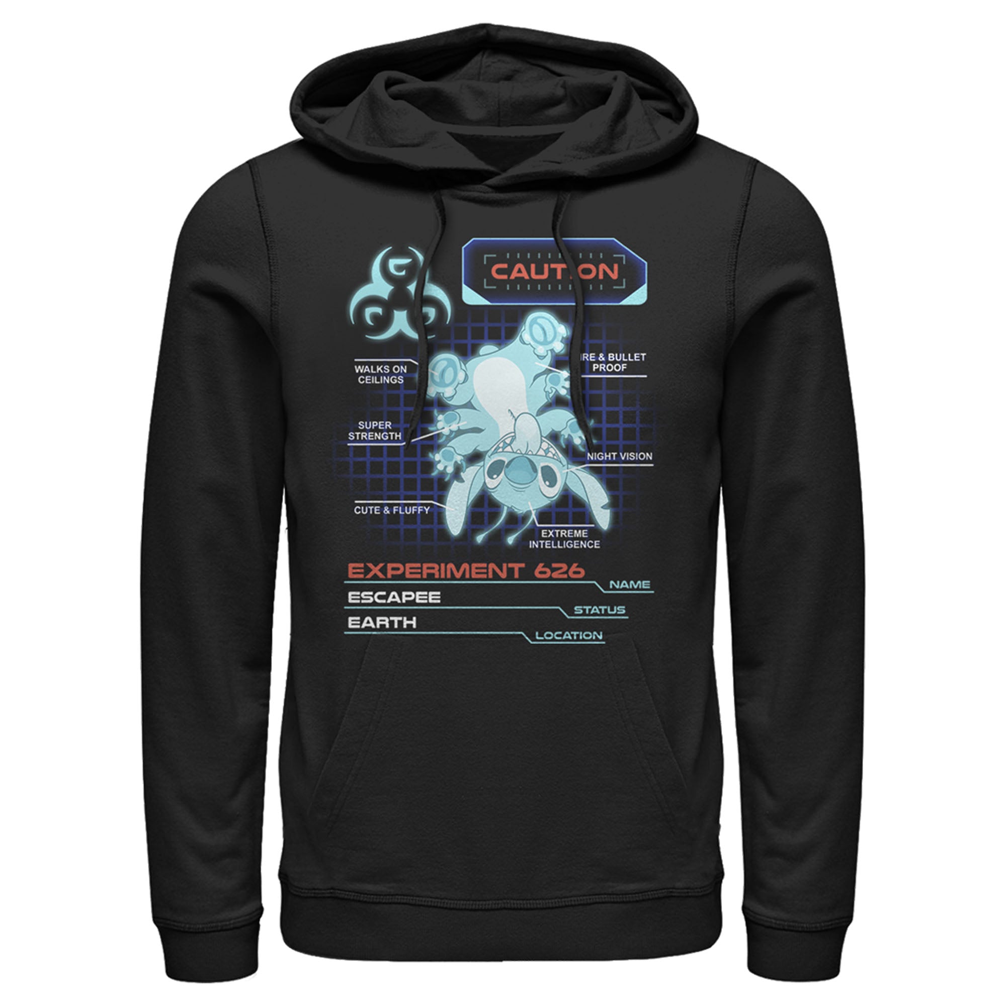 Men’S Lilo & Stitch Experiment 626 Schematics Pull Over Hoodie