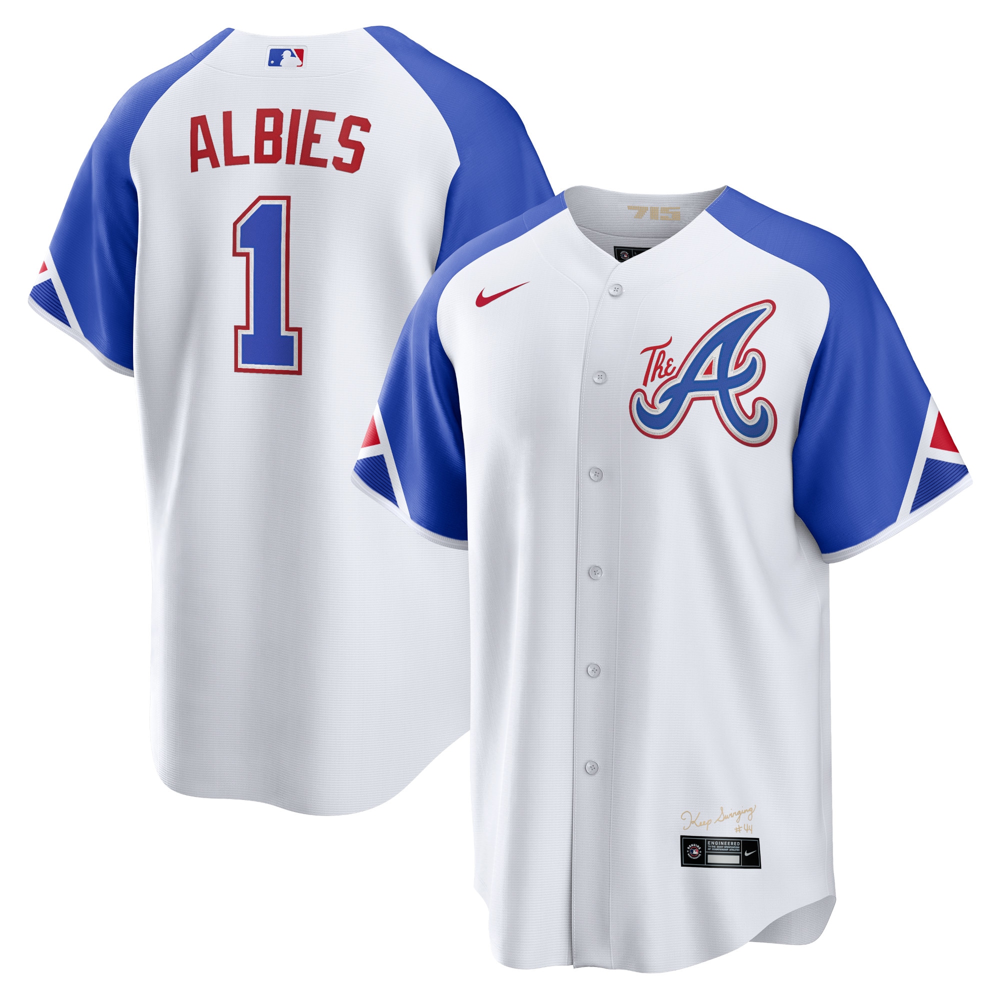 Men’s Atlanta Braves Ozzie Albies White 2023 City Connect Player Jersey