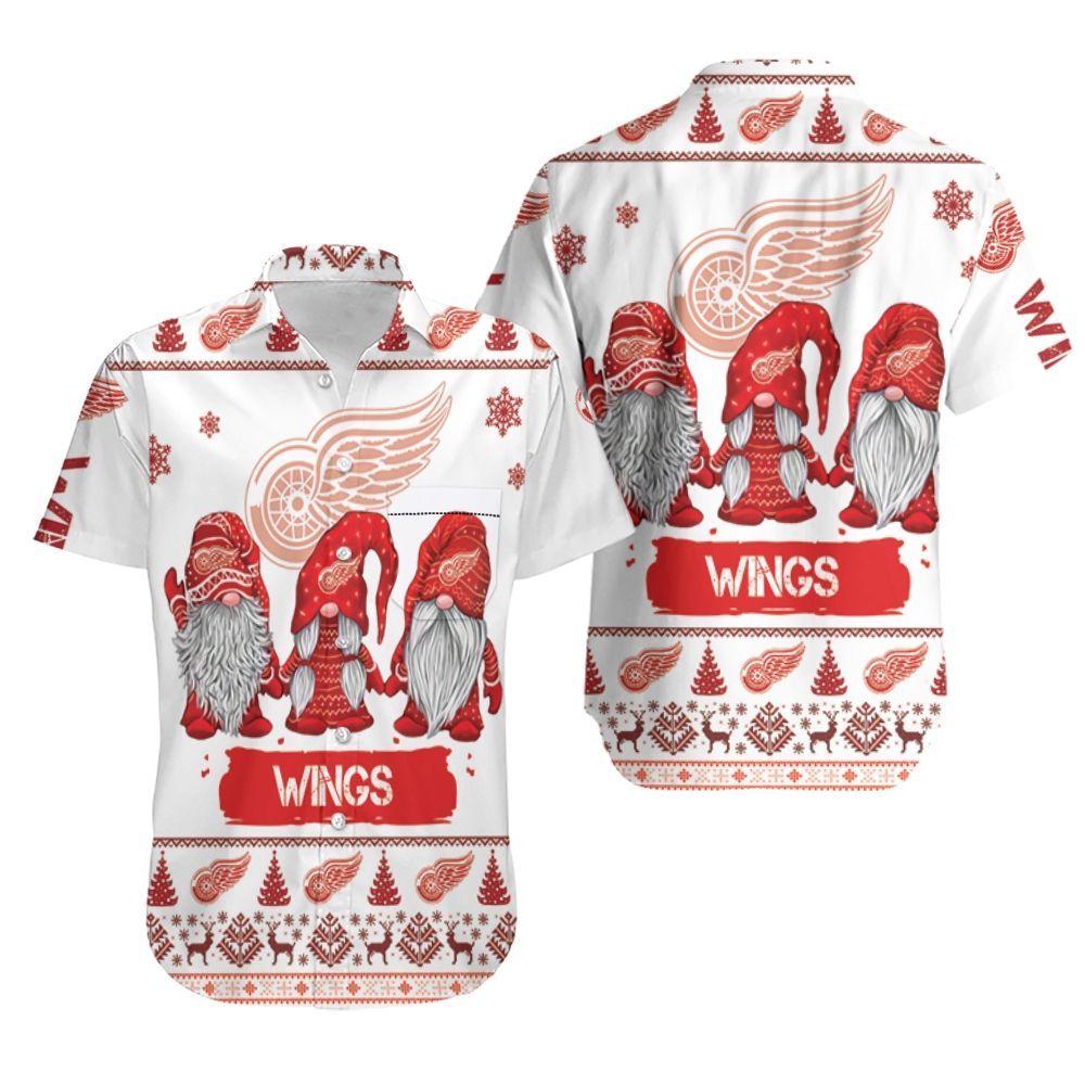 Christmas Gnomes Detroit Red Wings Ugly Sweatshirt Christmas 3D Hawaiian Shirt