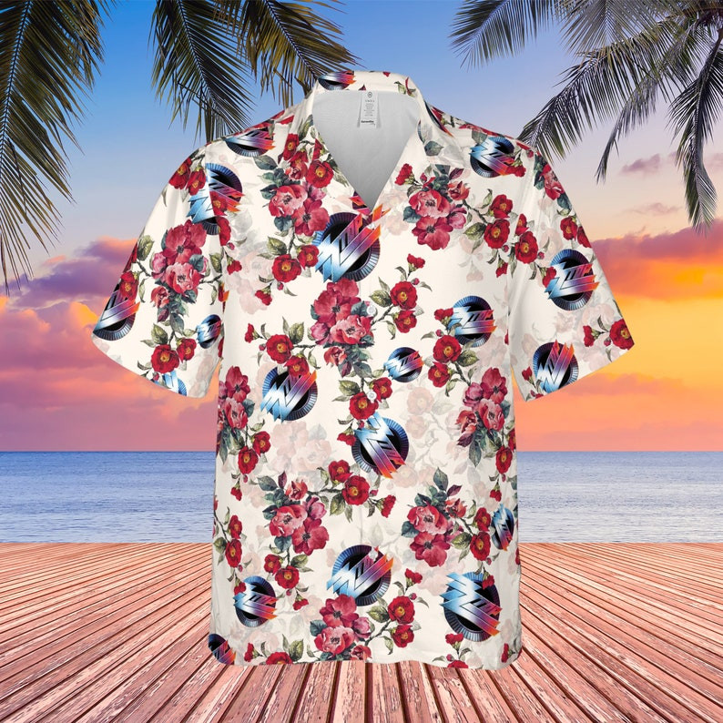 Zz Top Rock Band Logo Floral Pattern All Over Print 3D Hawaiian Shirt – White