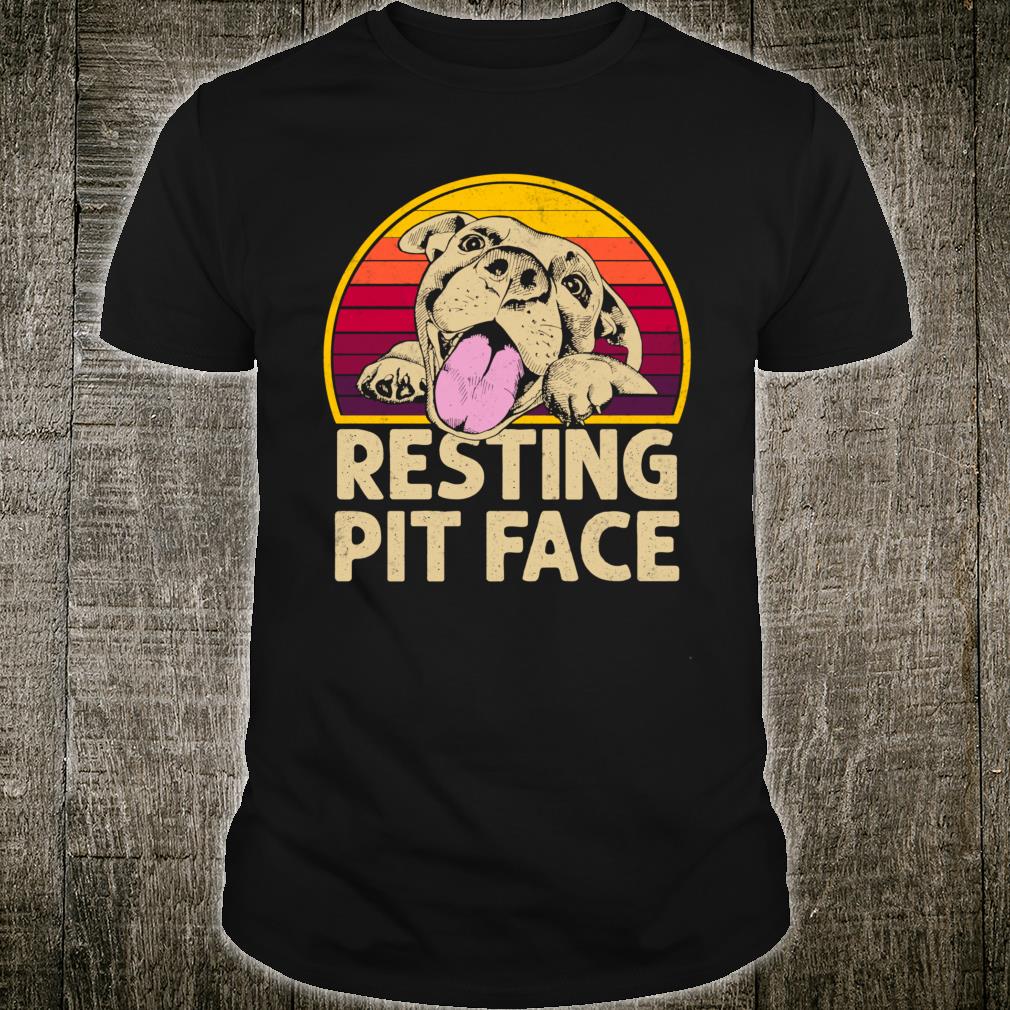 Dog Pitbull Resting Pit Face Funny Dog Gift Dog Lovers T-shirt