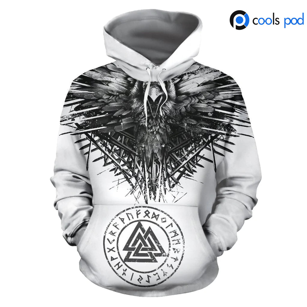 Shop Coolspod 3D Viking Hoodie Raven And Eagle Hoodies