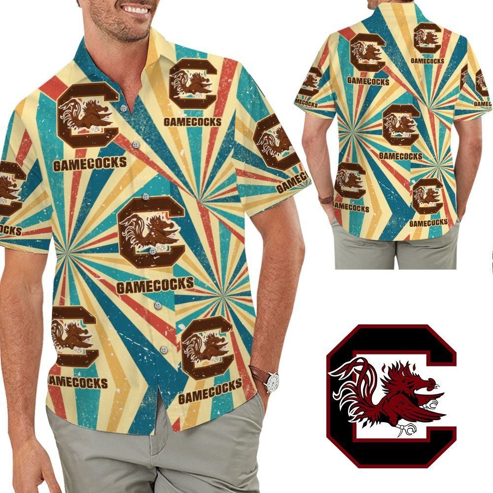 South Carolina Gamecocks Retro Vintage Style Tropical Hawaiian Shirt