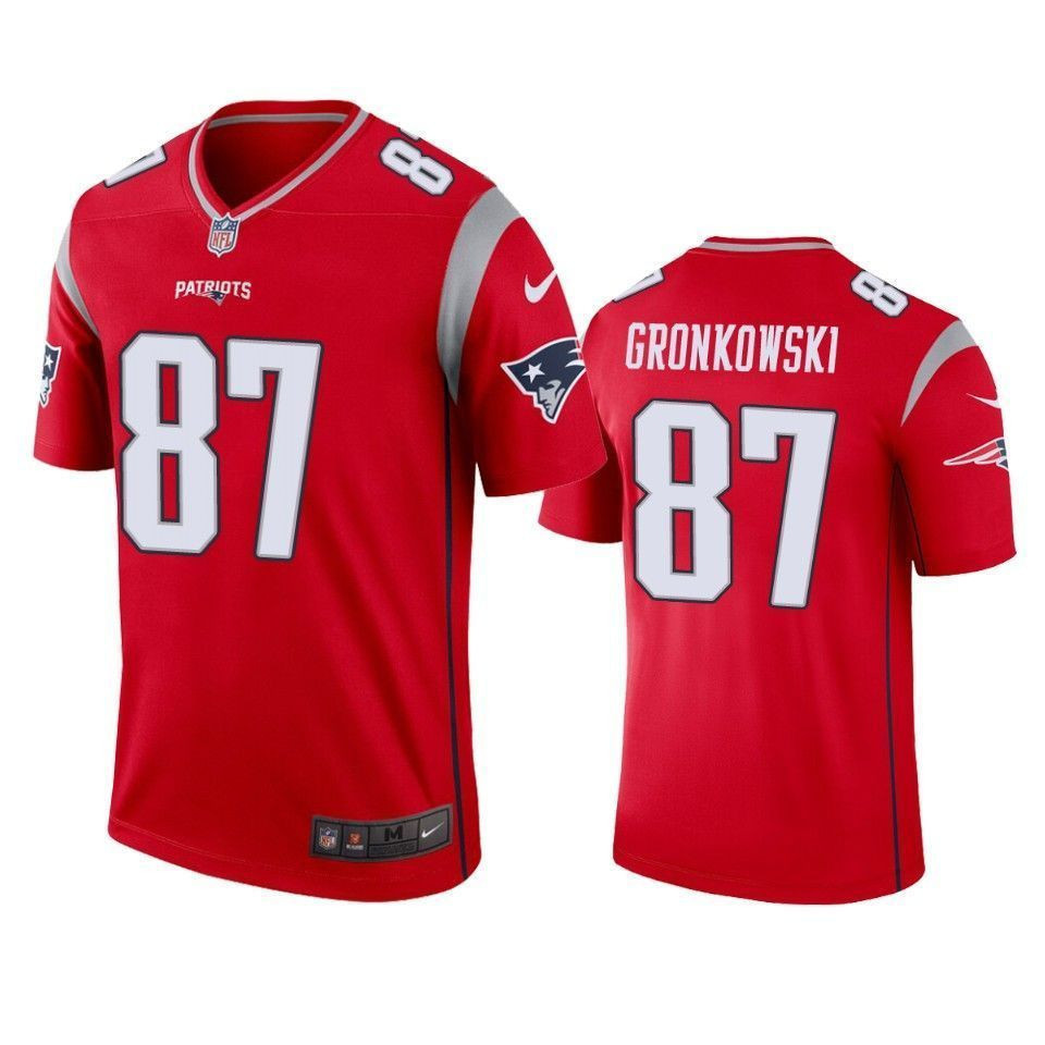 New England Patriots Rob Gronkowski Red Inverted Legend 3D Jersey