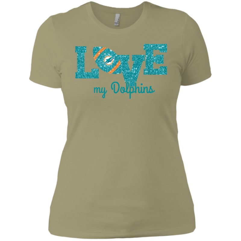 Glitter Love For Miami Dolphins Fans Ladies’ Boyfriend T-Shirt