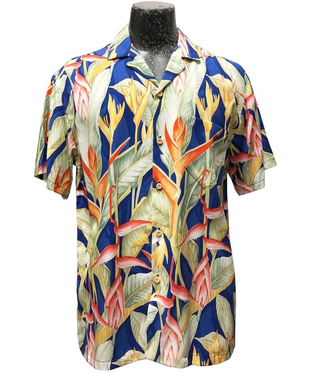 Heliconia Blue Hawaiian Shirt – Fashion Store