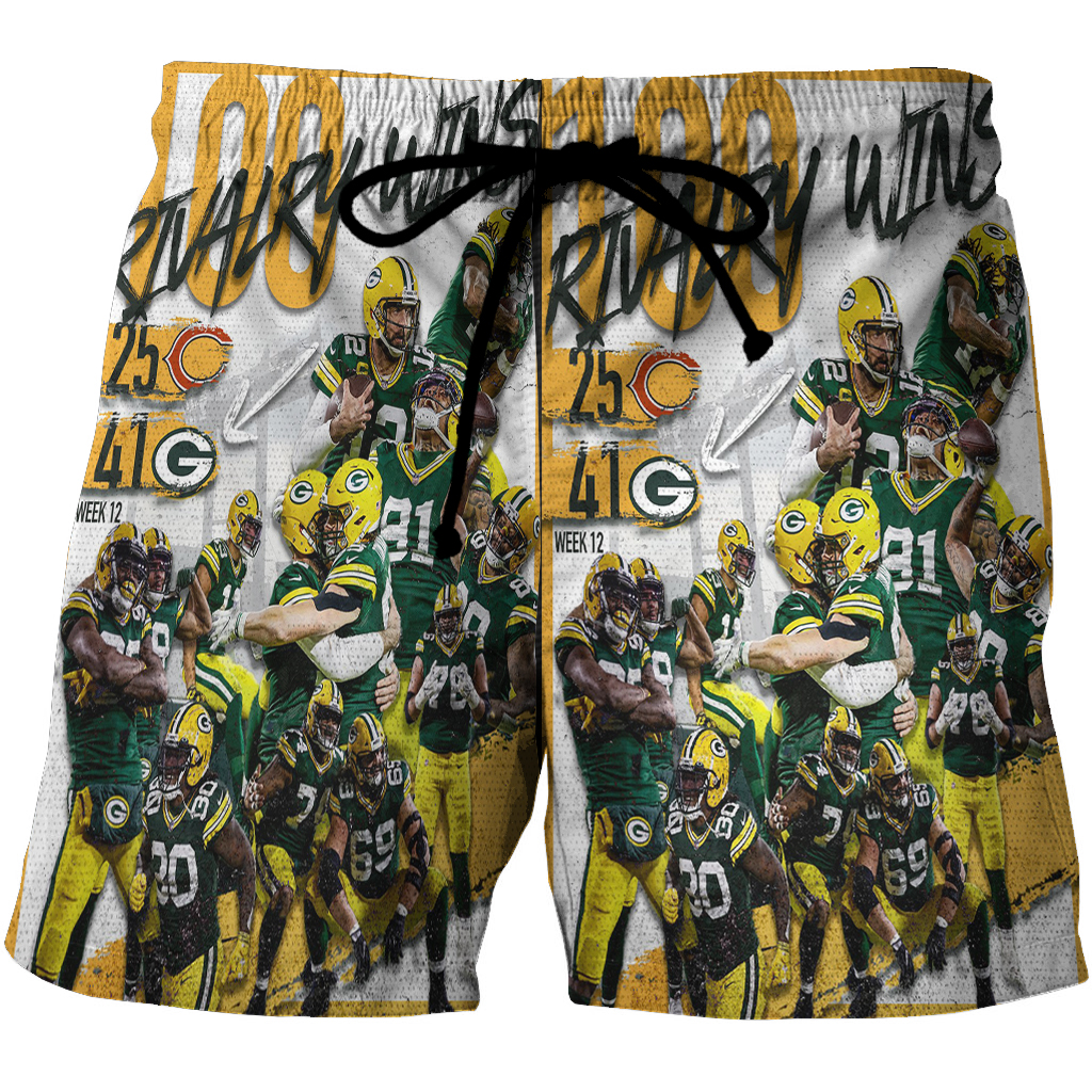 Green Bay Packers Player Team V9 3D All Over Print Summer Beach Hawaiian Short