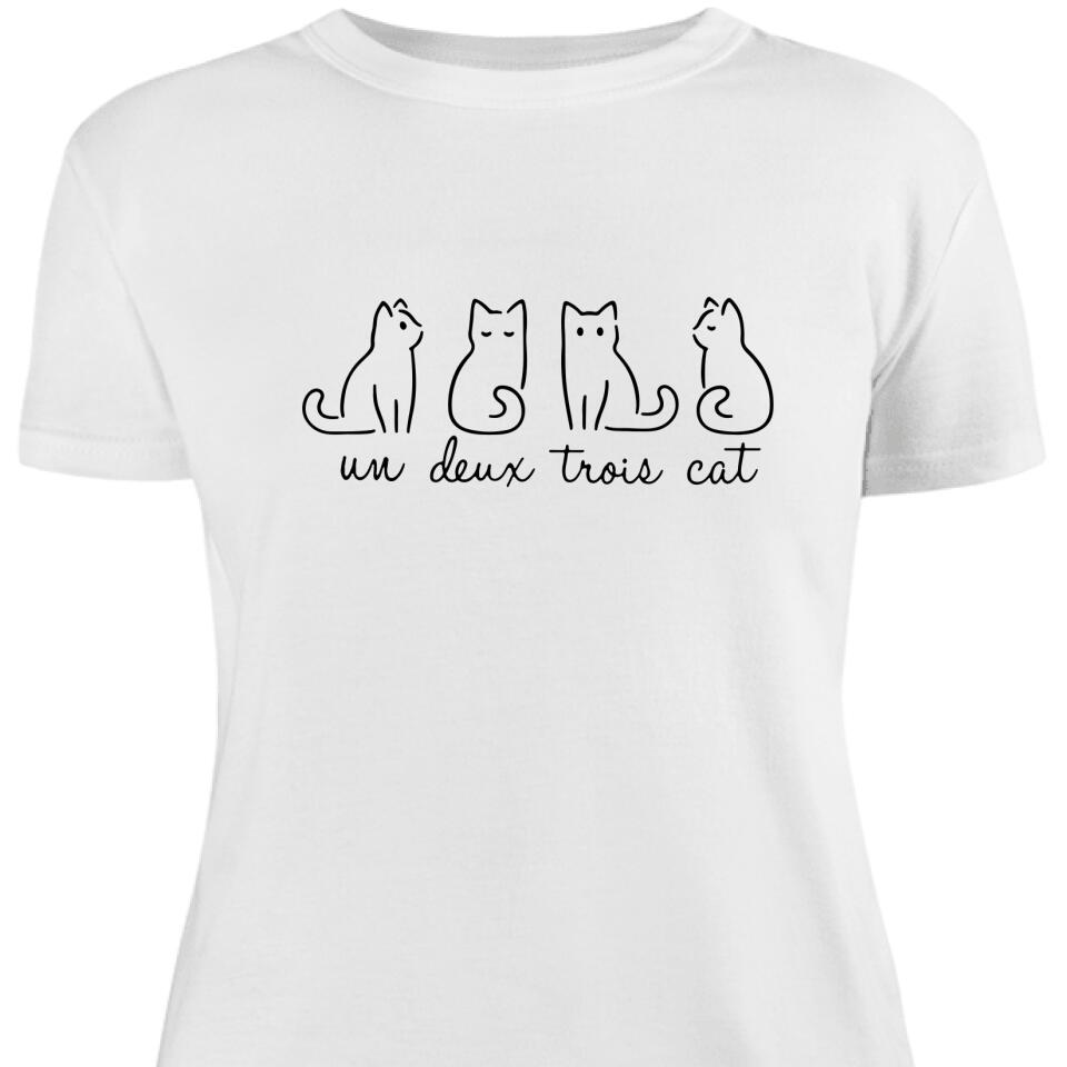 Un Deux Trois Cat Women Shirt, Best Gift For Cat Lovers – Trendingpersonalized