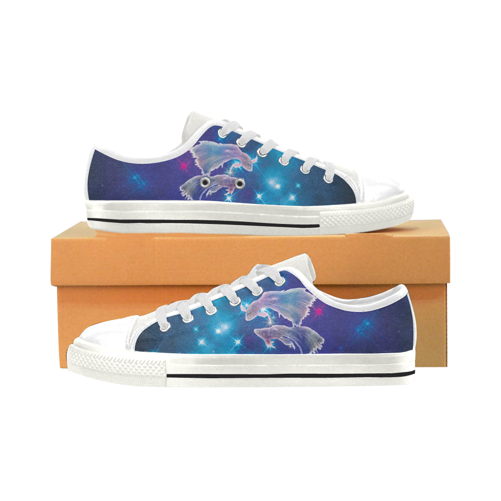 Pisces White Low Top Canvas Shoes for Kid