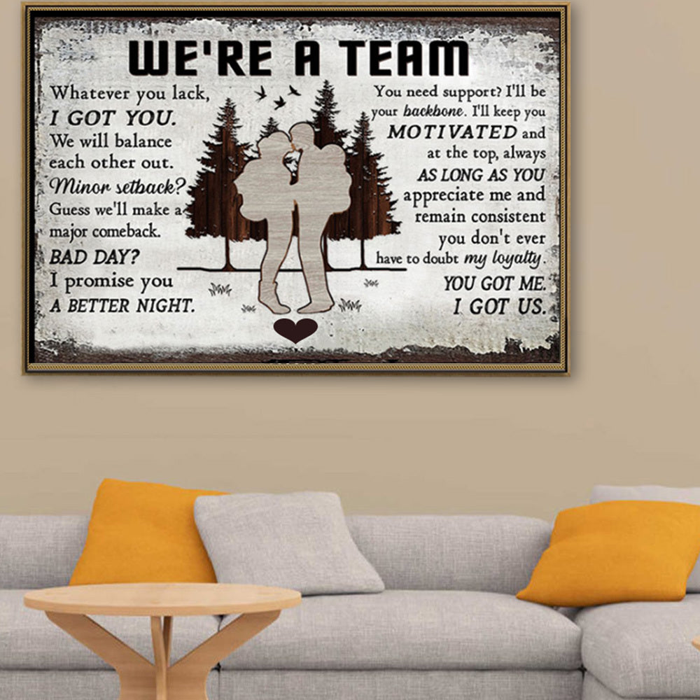 Camping Couple Kissing A Team Landscape Poster & Canvas Home Decor Wall Art Visual Art