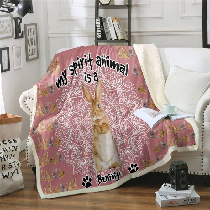 Bunny Is My Spirit Animal CLH2312068F Sherpa Fleece Blanket