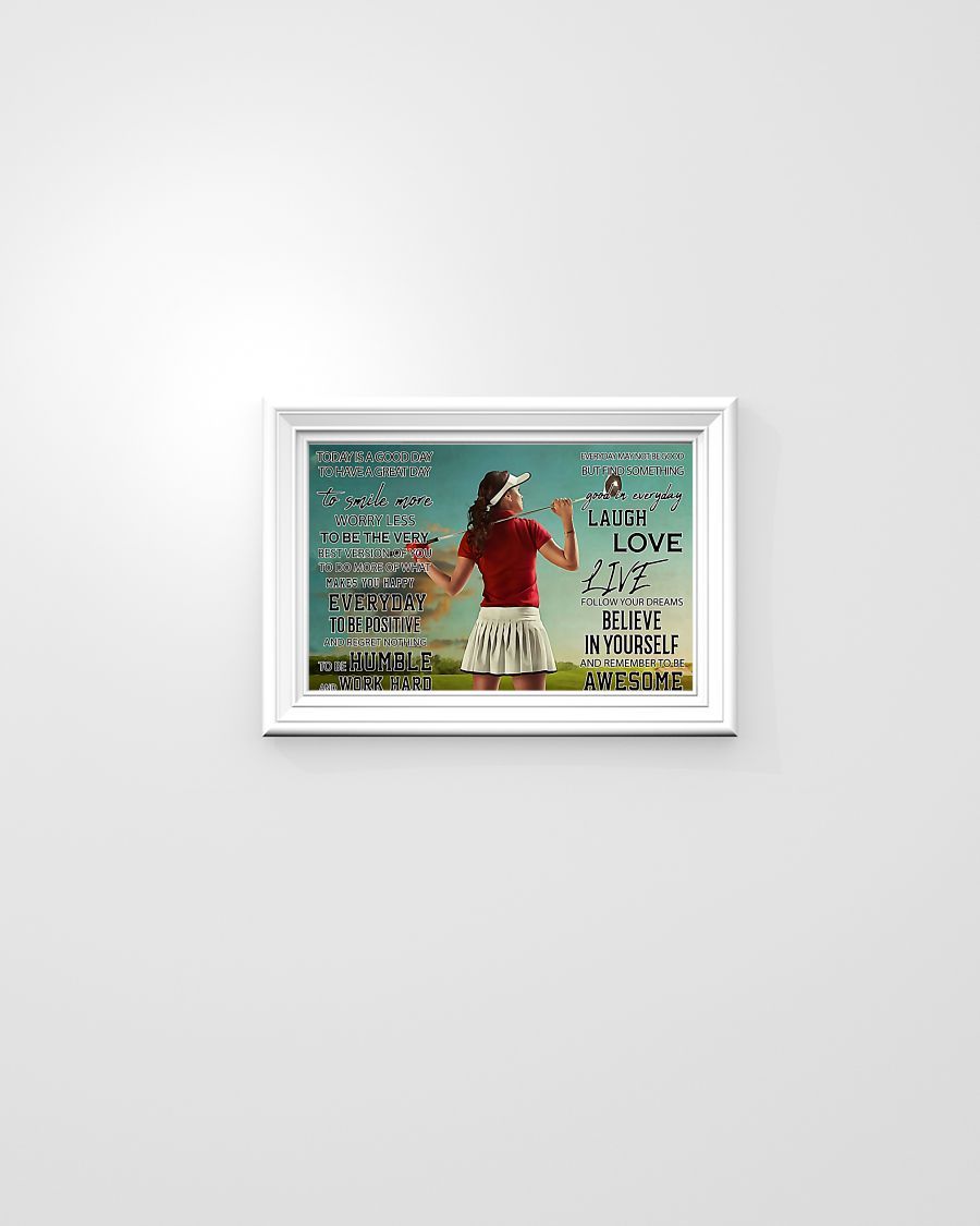 Golf Female Golf Player Today Is A Good Day Horizontal Canvas And Poster | Wall Decor Visual Art