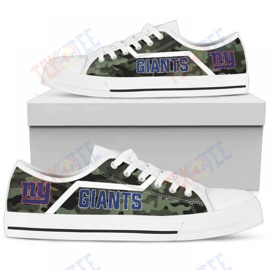 Mens Womens Simple Camo New York Giants Low Top Shoes Custom Print Footwear Converse Sneakers TMT156