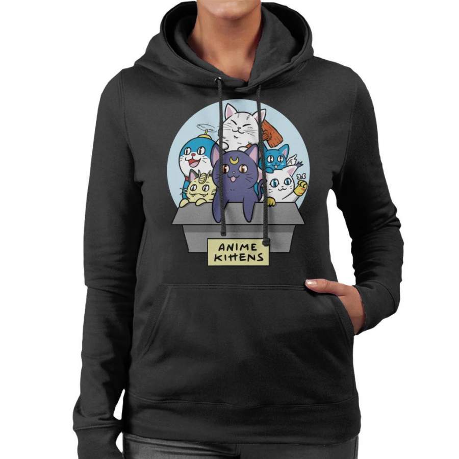 Anime Kittens In A Box Women’s Hooded Sweatshirt