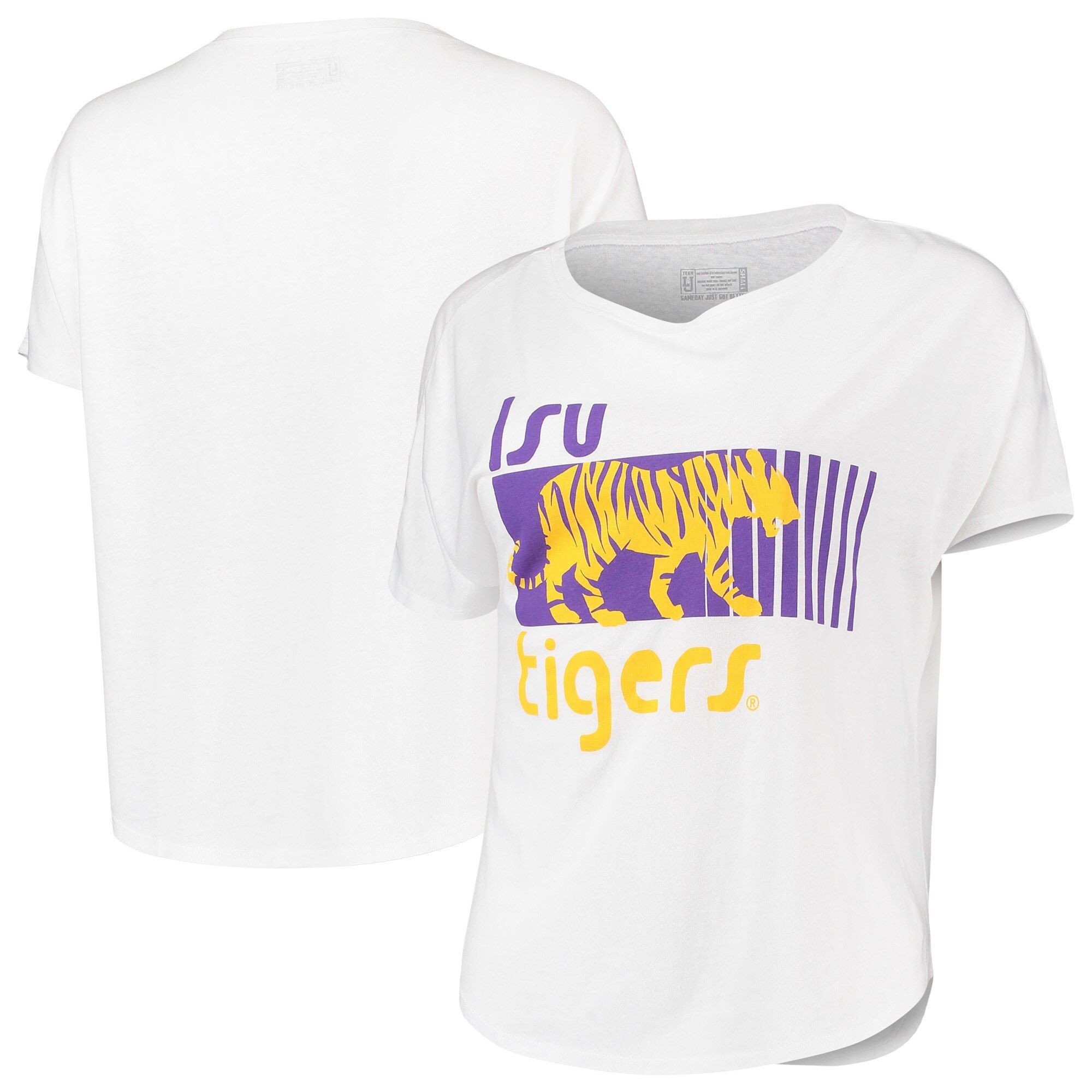 Women’S Lauren James White Lsu Tigers Retro Jersey Football Tri-Blend T-Shirt