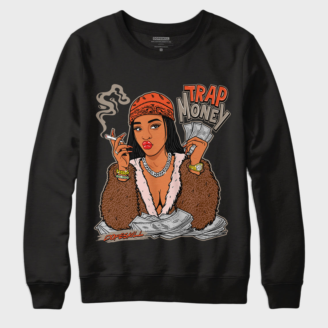 Jordan 3 “Desert Elephant” Dopeskill Sweatshirt Trap Money Graphic