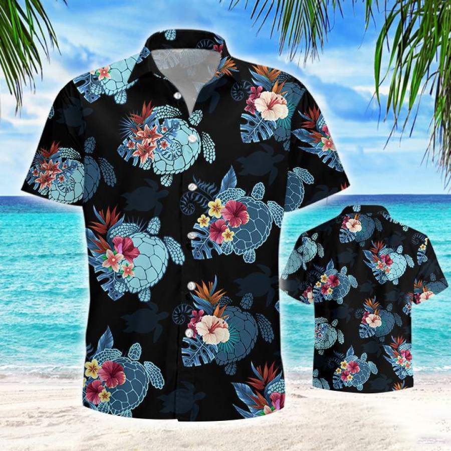 Turtle Flower Tropical Hawaiian Shirt Ha83315