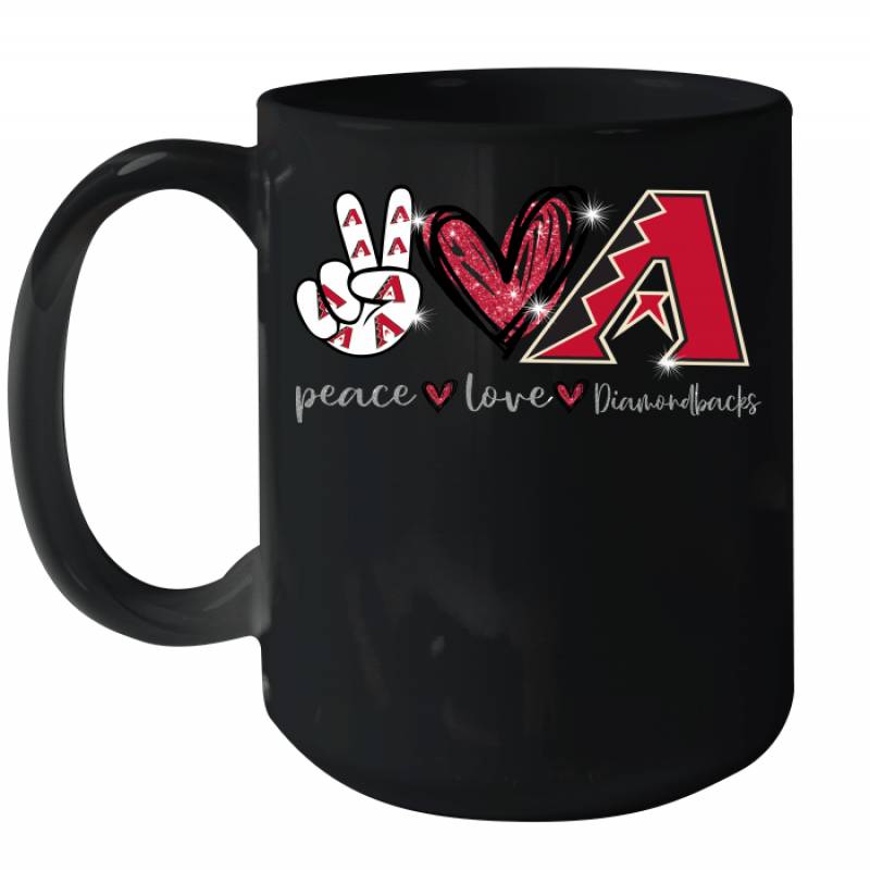 Peace Love Diamondbacks gift for Arizona Diamondbacks Fans Ceramic Mug 15oz