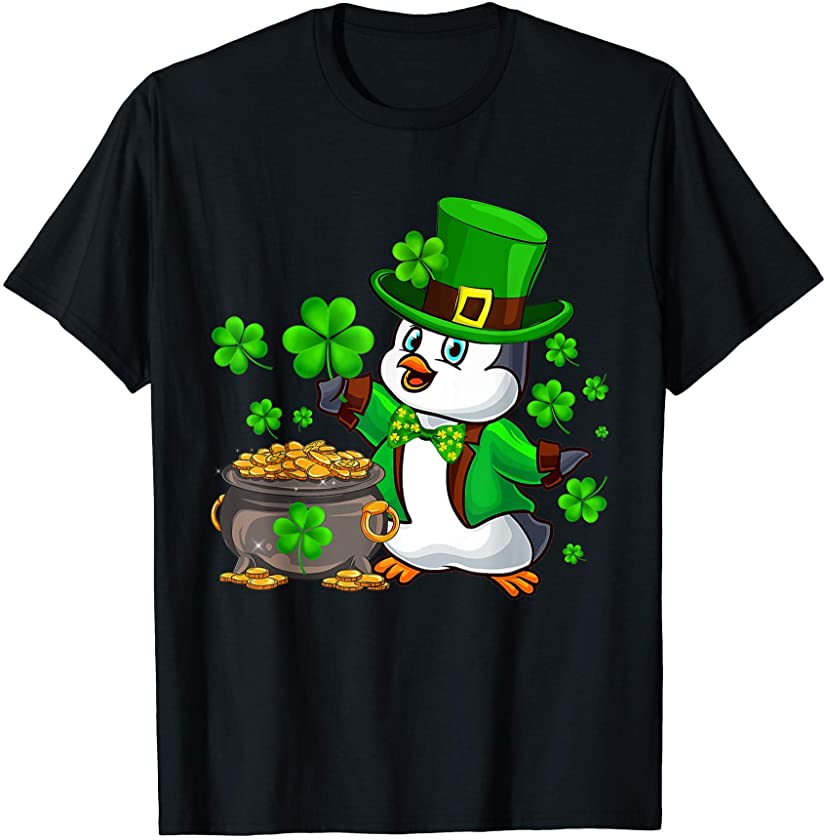 Irish Penguin Shamrock St Patricks Day Penguin Irish Gift T-Shirt